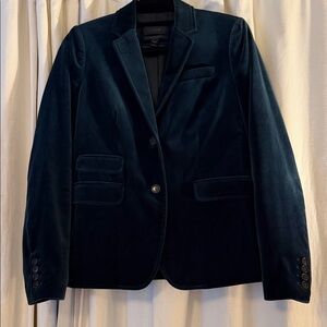 Women's J. Crew Schoolboy Velvet Blazer - Dark Blue